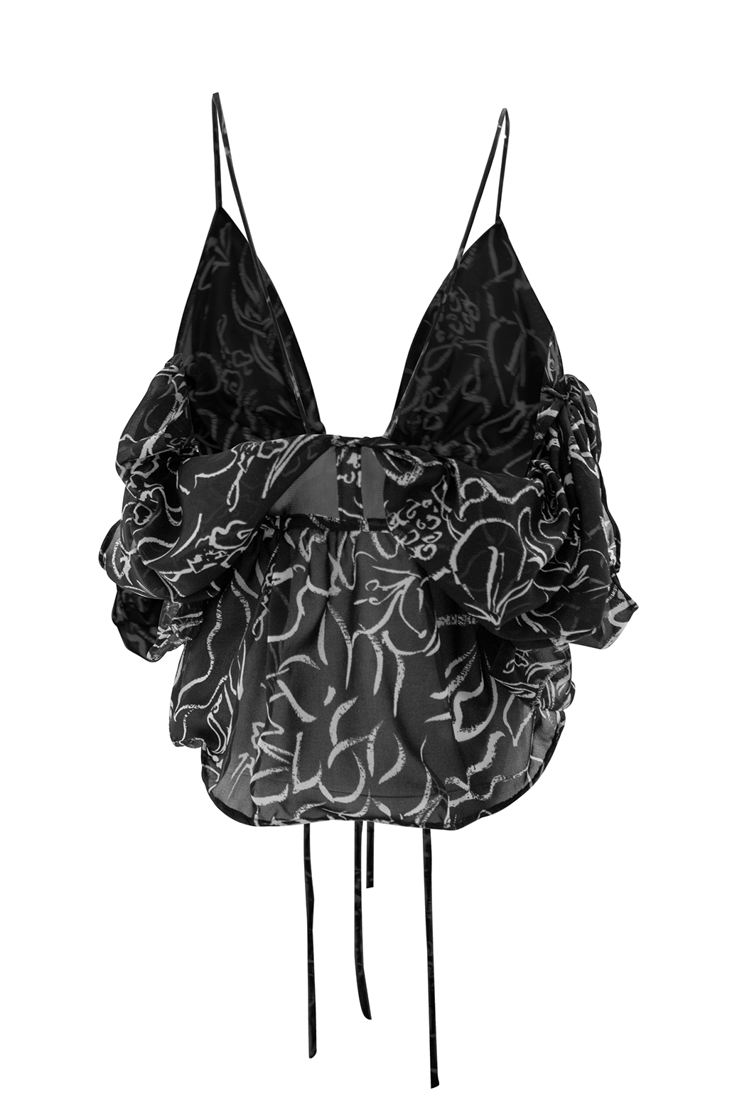 Hand-Painted Chiffon Patterned Blouse: Convertible Multi-Way Wear by Ronnita Whipple