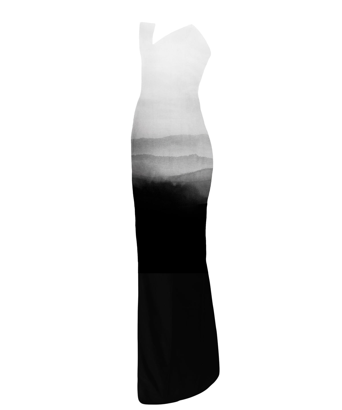 MADE TO ORDER | Ashen Ridge Asymmetrical Dress Hand-Painted By Ronnita Whipple