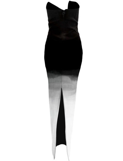MADE TO ORDER | Ashen Ridge Asymmetrical Dress Hand-Painted By Ronnita Whipple