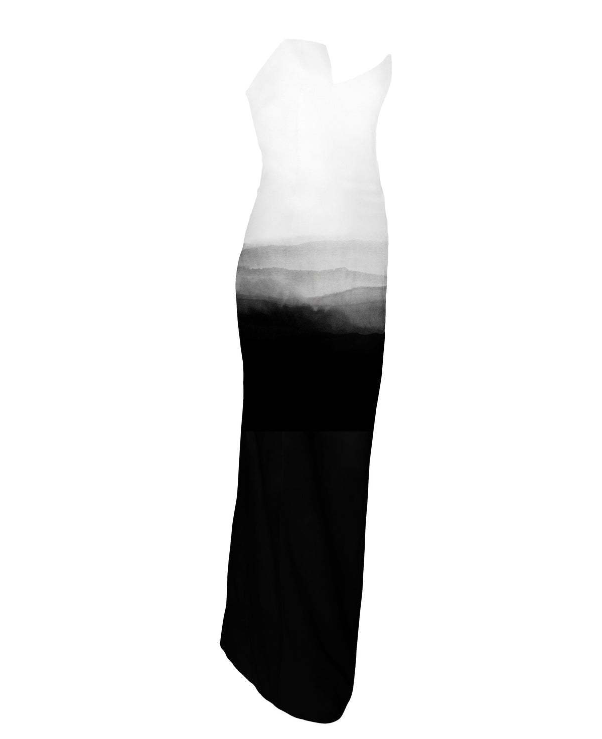 MADE TO ORDER | Ashen Ridge Asymmetrical Dress Hand-Painted By Ronnita Whipple